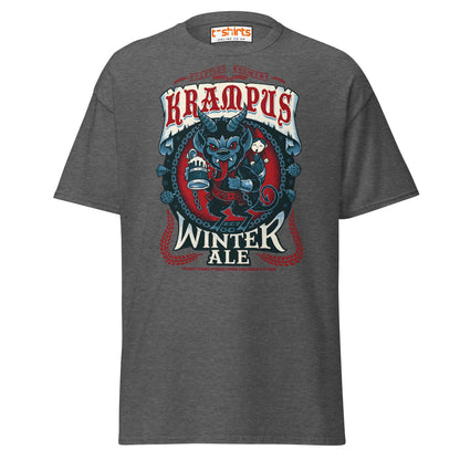 Krampus Winter Ale T-Shirt | Funny Gothic Christmas Tee - Dark Heather - T-Shirts Online