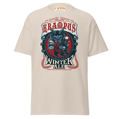 Krampus Winter Ale T-Shirt | Funny Gothic Christmas Tee - Natural - T-Shirts Online