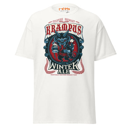 Krampus Winter Ale T-Shirt | Funny Gothic Christmas Tee - White - T-Shirts Online