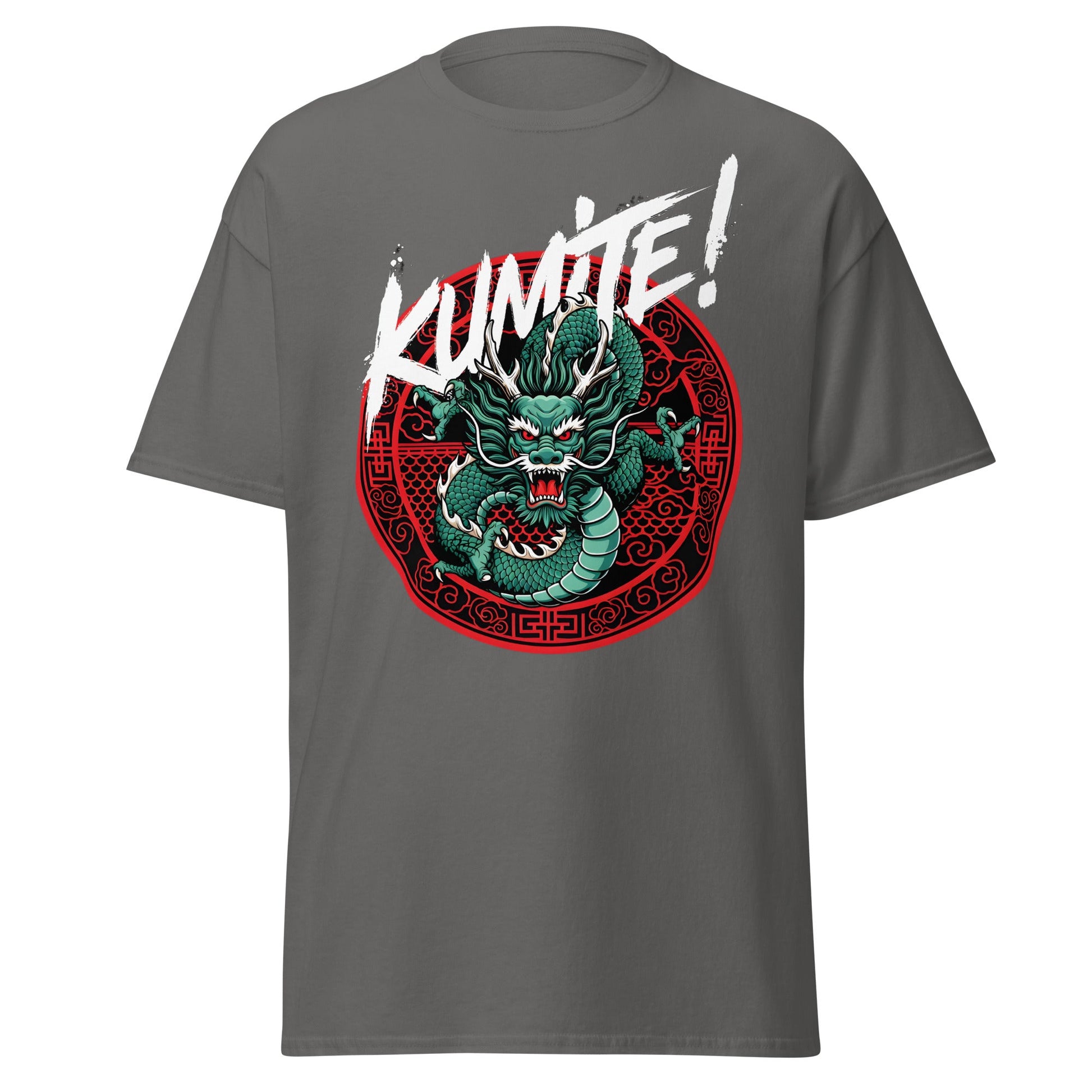 Kumite Dragon T-Shirt - Martial Arts Graphic Tee - Charcoal - T-Shirts Online