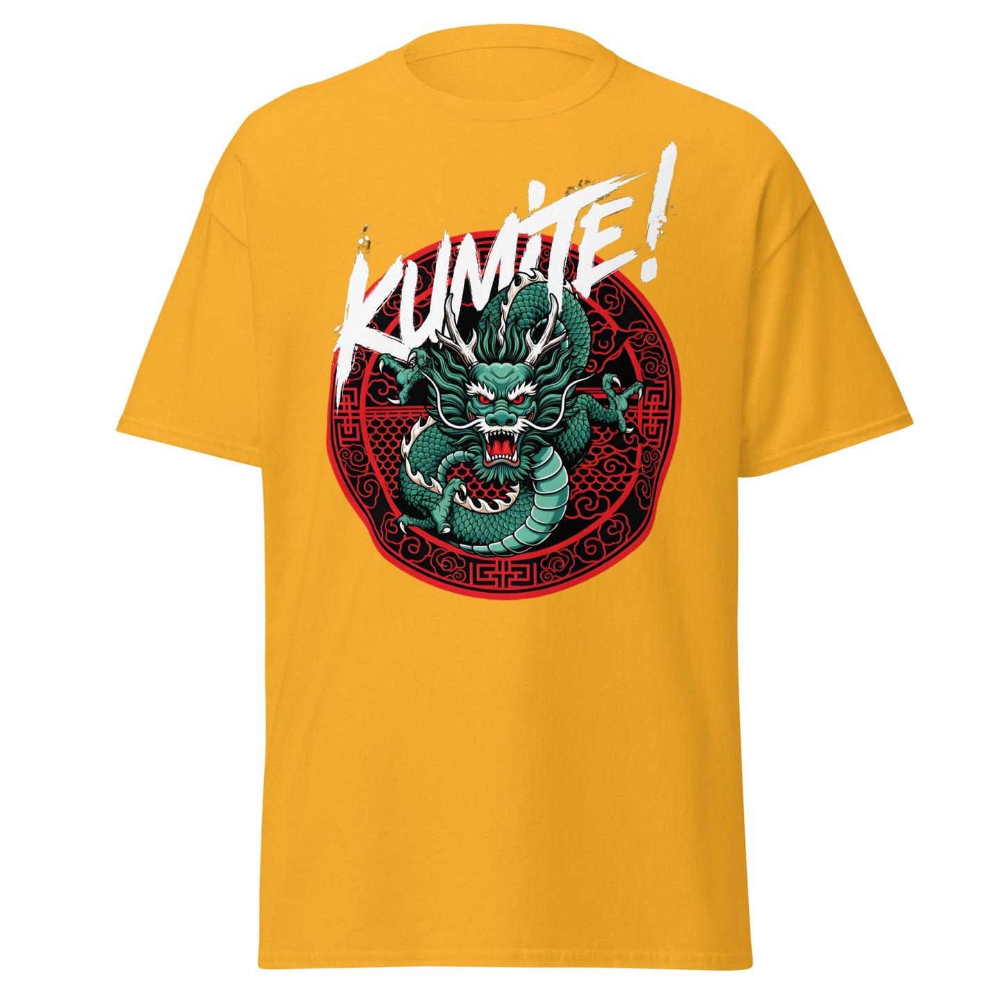 Kumite Dragon T-Shirt - Martial Arts Graphic Tee - Gold - T-Shirts Online