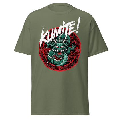 Kumite Dragon T-Shirt - Martial Arts Graphic Tee - Military Green - T-Shirts Online