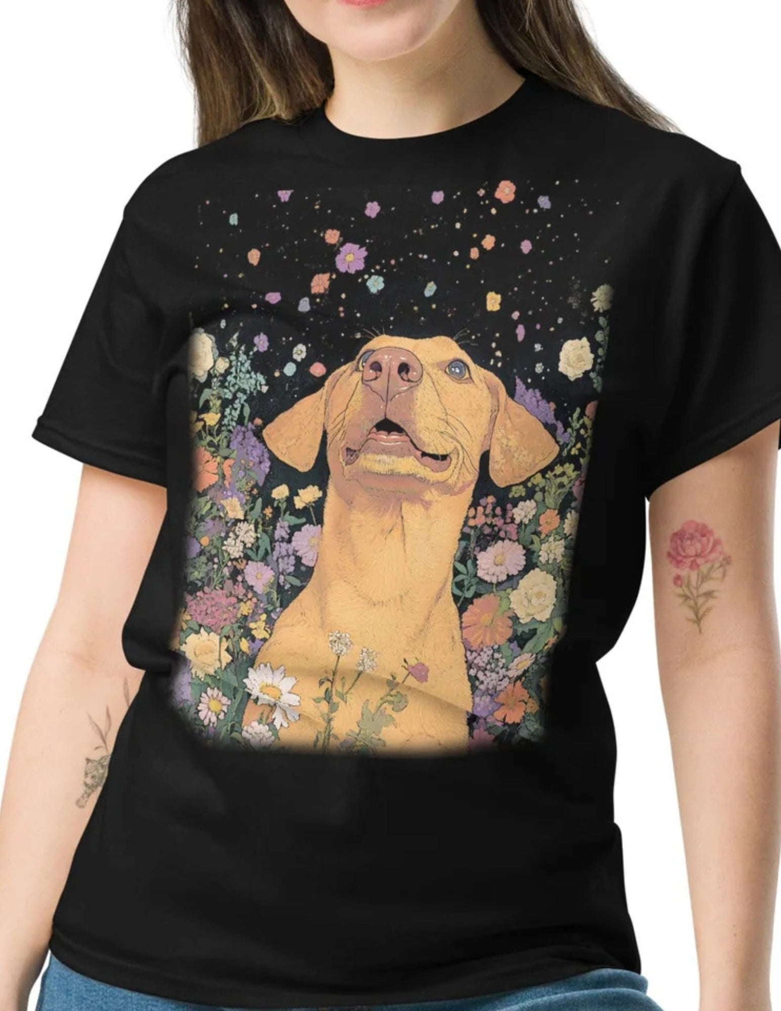 Labrador | Boho Dog T-Shirt - Black - T-Shirts Online