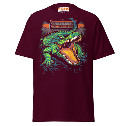 Lacoste Monster T-Shirt – Savage Crocodile Tee - Maroon - T-Shirts Online