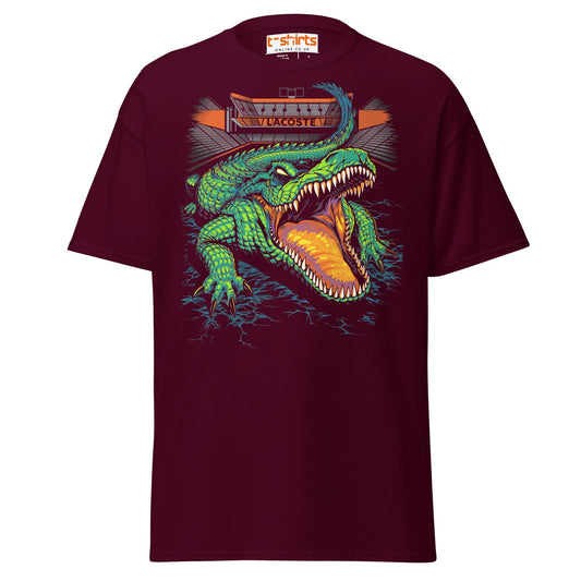 Lacoste Monster T-Shirt – Savage Crocodile Tee - Maroon - T-Shirts Online