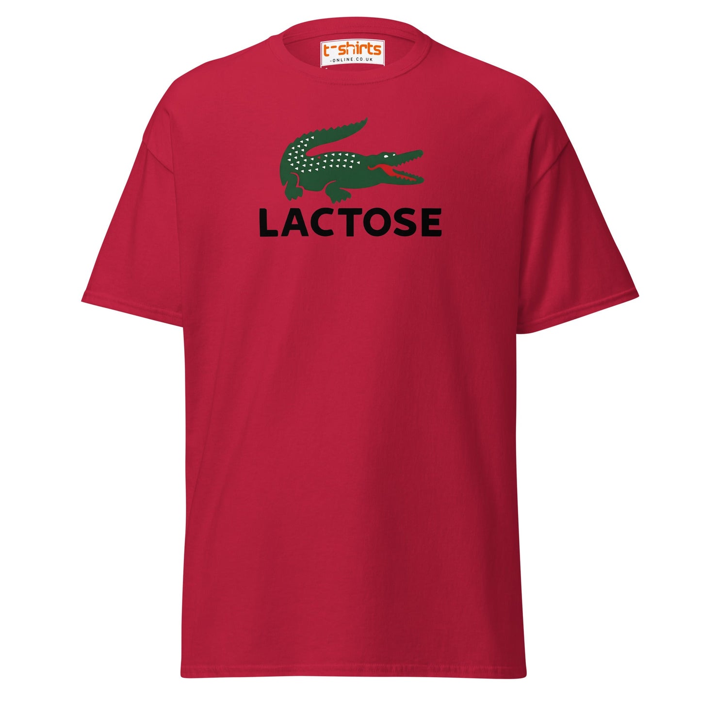 Lactose T-Shirt | Funny Parody Crocodile Logo Tee - Cardinal - T-Shirts Online