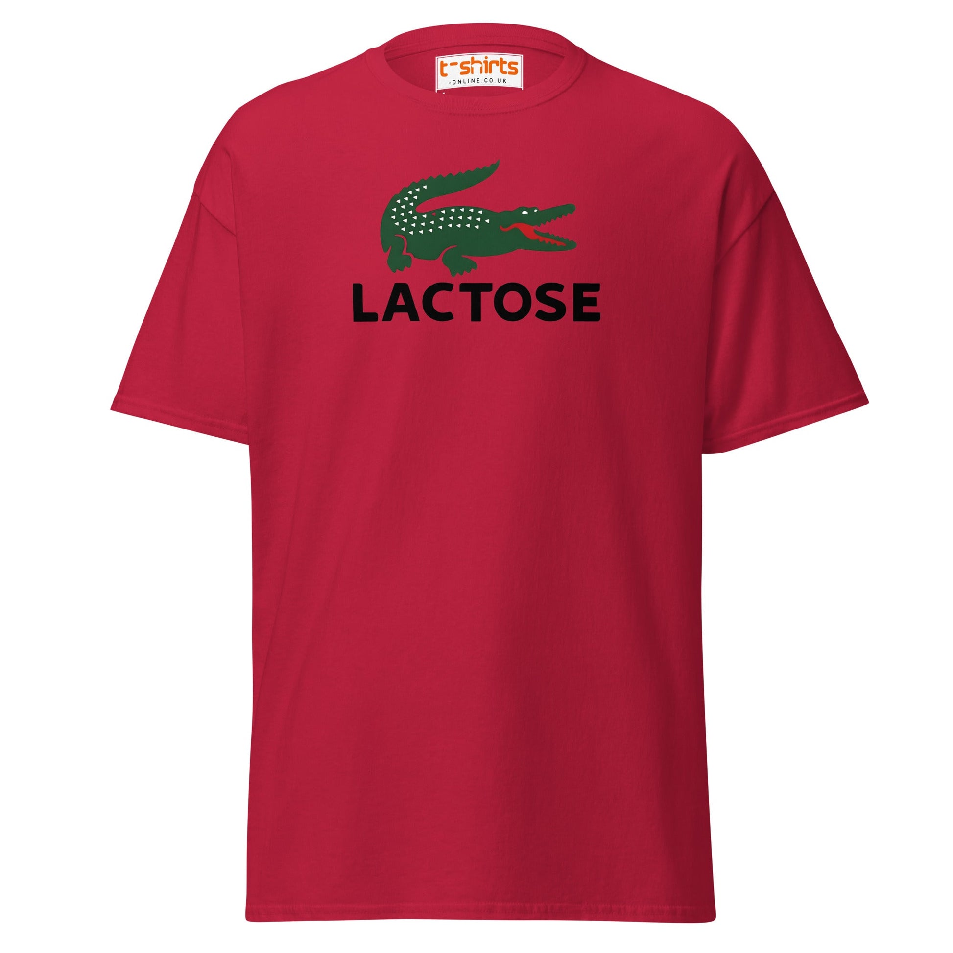 Lactose T-Shirt | Funny Parody Crocodile Logo Tee - Cardinal - T-Shirts Online