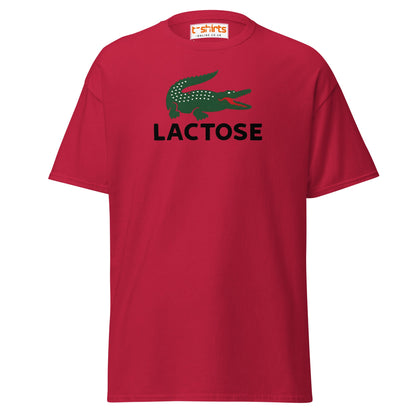 Lactose T-Shirt | Funny Parody Crocodile Logo Tee - Cardinal - T-Shirts Online