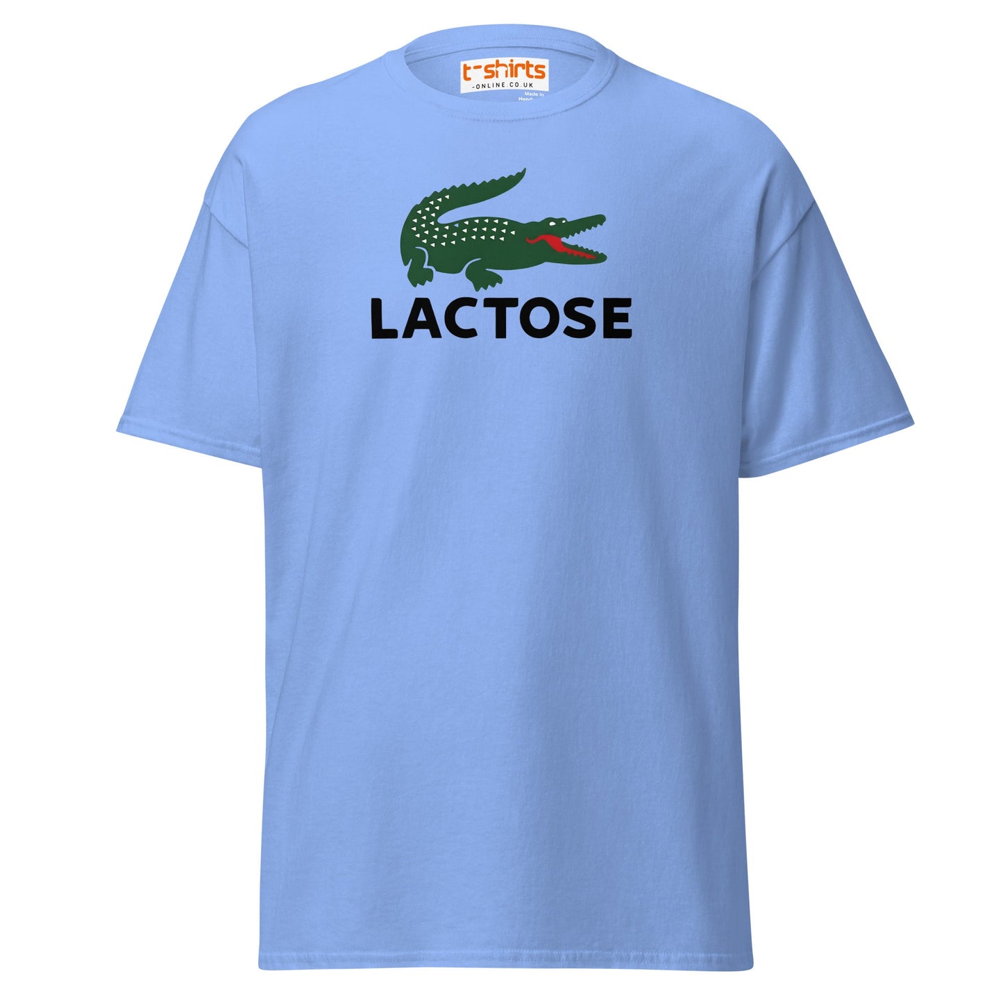 Lactose T-Shirt | Funny Parody Crocodile Logo Tee - Carolina Blue - T-Shirts Online