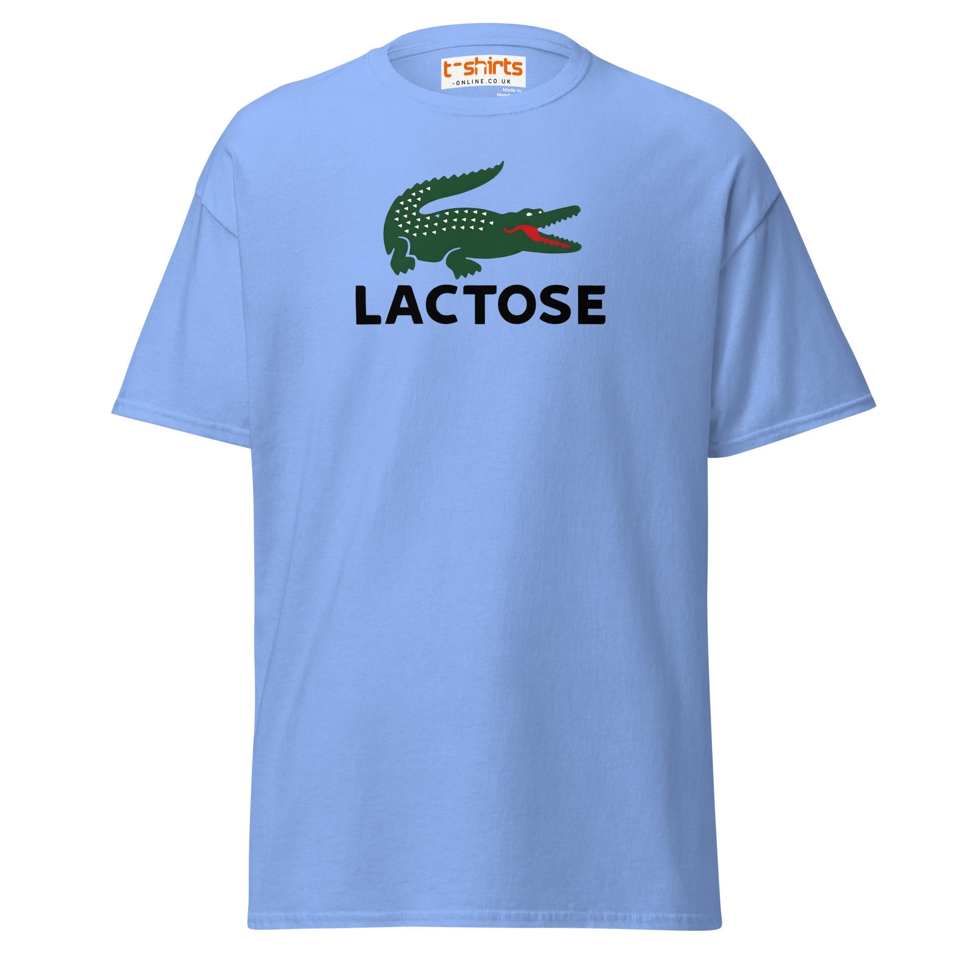 Lactose T-Shirt | Funny Parody Crocodile Logo Tee - Carolina Blue - T-Shirts Online
