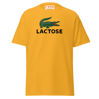Lactose T-Shirt | Funny Parody Crocodile Logo Tee - Gold - T-Shirts Online