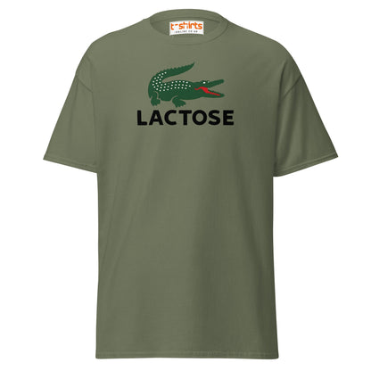 Lactose T-Shirt | Funny Parody Crocodile Logo Tee - Military Green - T-Shirts Online
