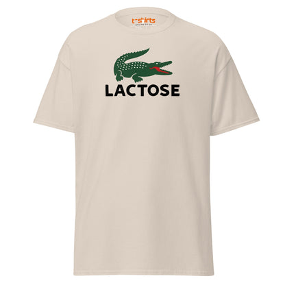 Lactose T-Shirt | Funny Parody Crocodile Logo Tee - Natural - T-Shirts Online