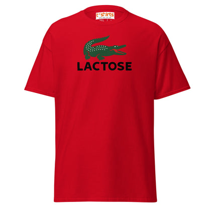 Lactose T-Shirt | Funny Parody Crocodile Logo Tee - Red - T-Shirts Online