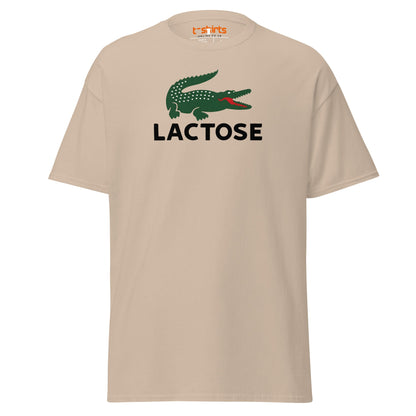 Lactose T-Shirt | Funny Parody Crocodile Logo Tee - Sand - T-Shirts Online