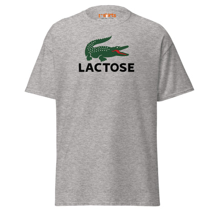 Lactose T-Shirt | Funny Parody Crocodile Logo Tee - Sport Grey - T-Shirts Online