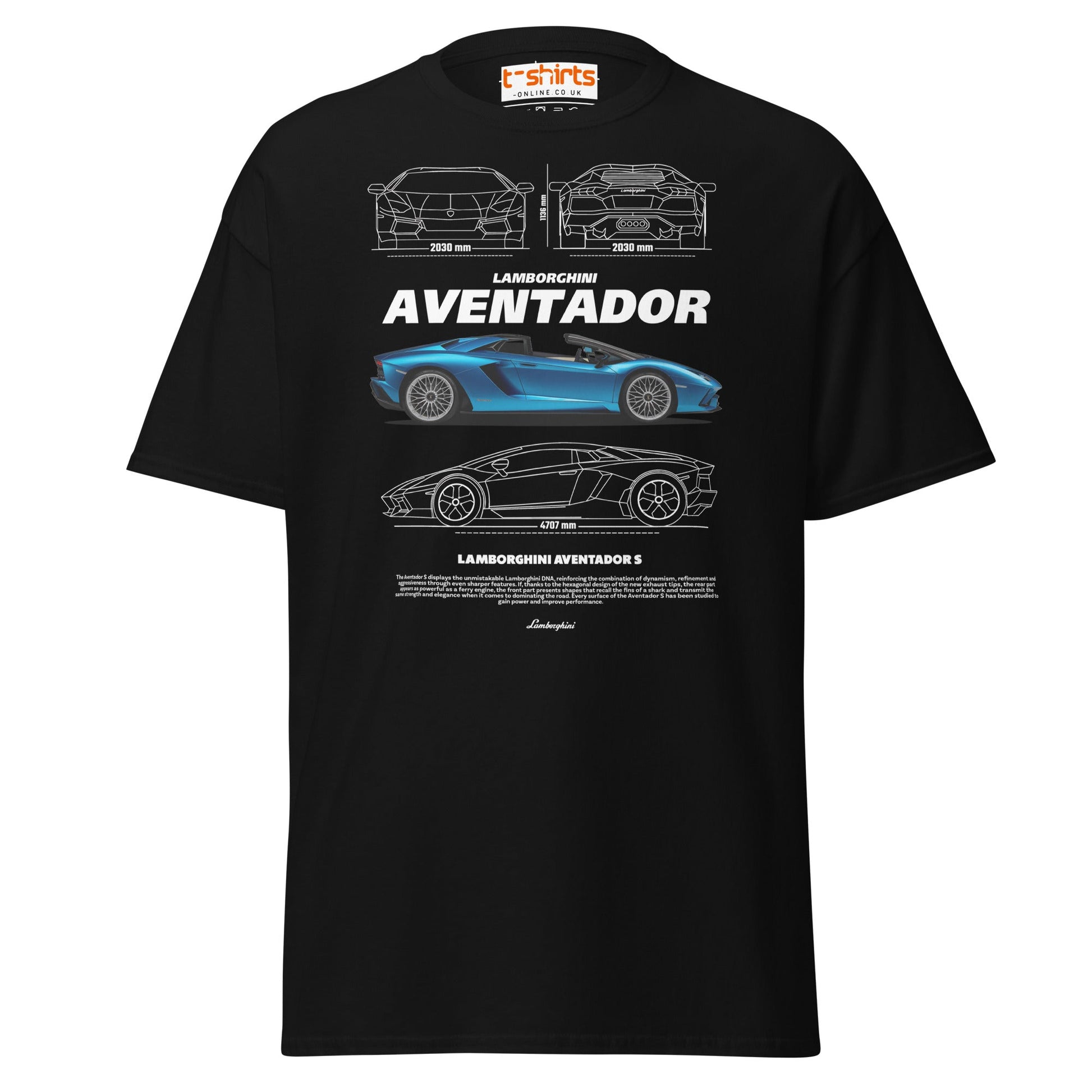 Lamborghini Aventador T-Shirt | Supercar Tee - Black - T-Shirts Online