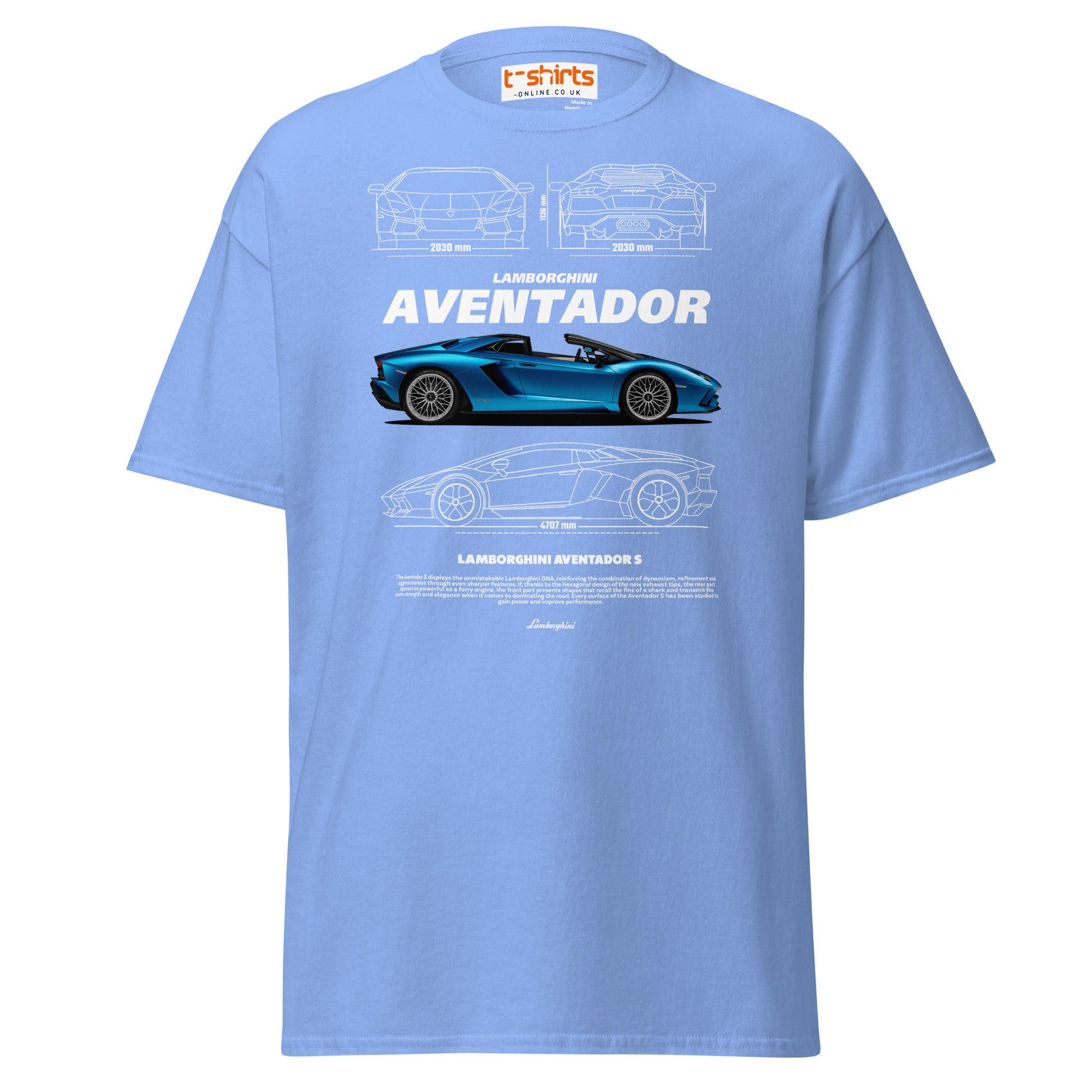 Lamborghini Aventador T-Shirt | Supercar Tee - Carolina Blue - T-Shirts Online