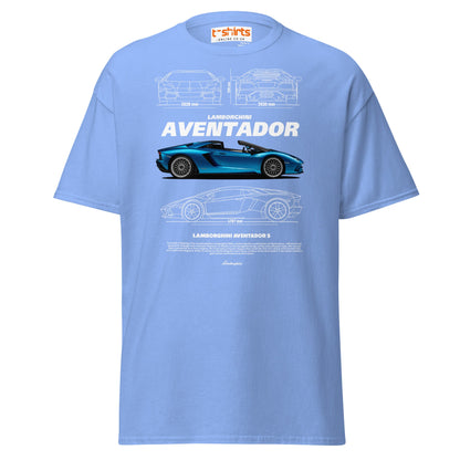 Lamborghini Aventador T-Shirt | Supercar Tee - Carolina Blue - T-Shirts Online