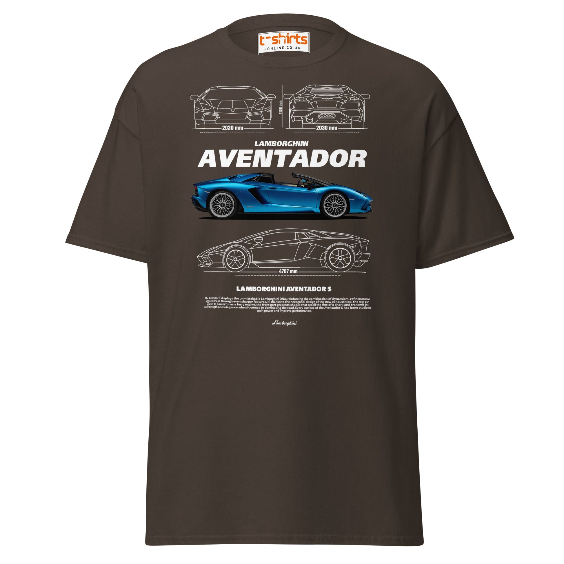 Lamborghini Aventador T-Shirt | Supercar Tee - Dark Chocolate - T-Shirts Online