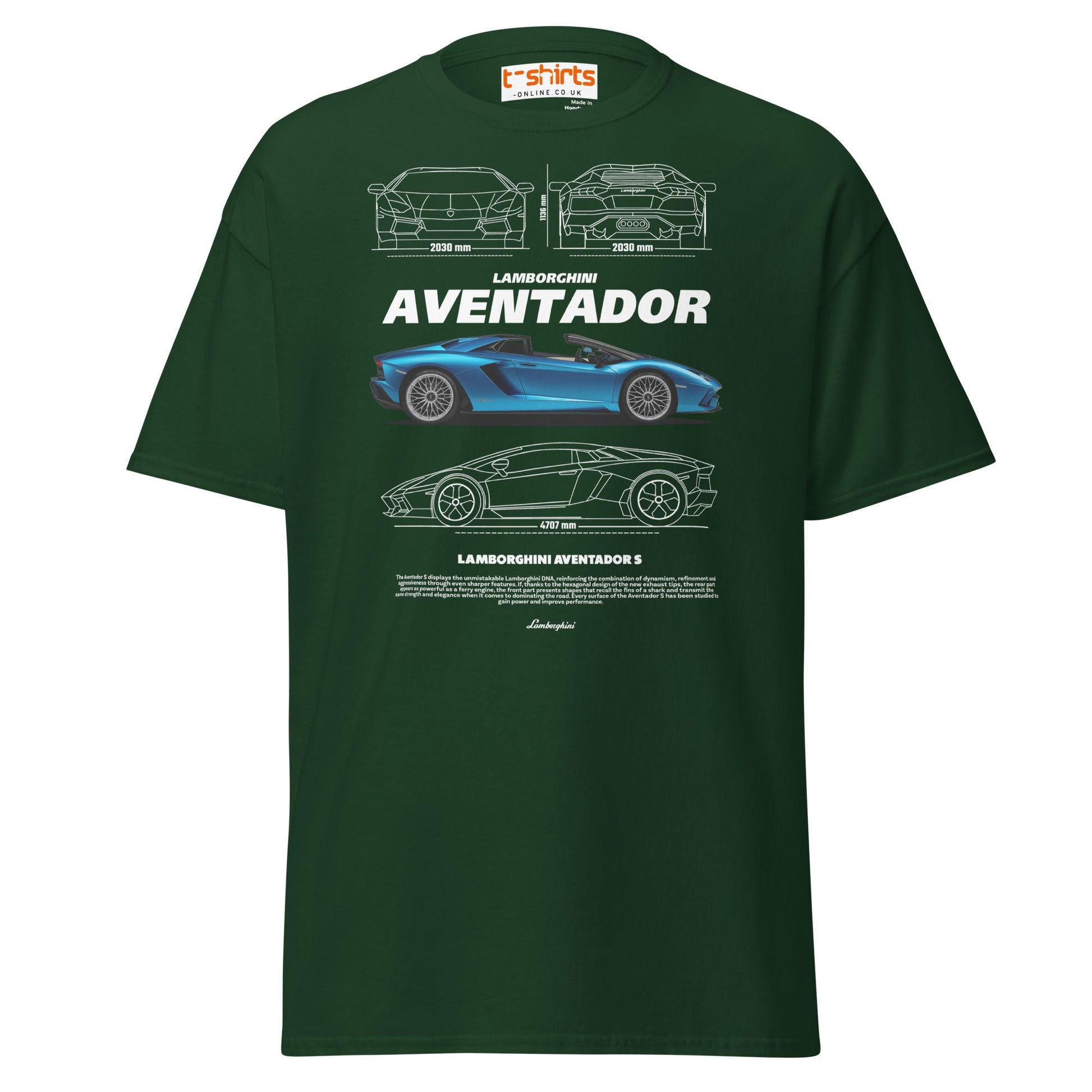 Lamborghini Aventador T-Shirt | Supercar Tee - Forest Green - T-Shirts Online
