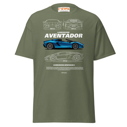 Lamborghini Aventador T-Shirt | Supercar Tee - Military Green - T-Shirts Online