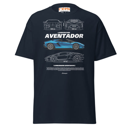 Lamborghini Aventador T-Shirt | Supercar Tee - Navy - T-Shirts Online