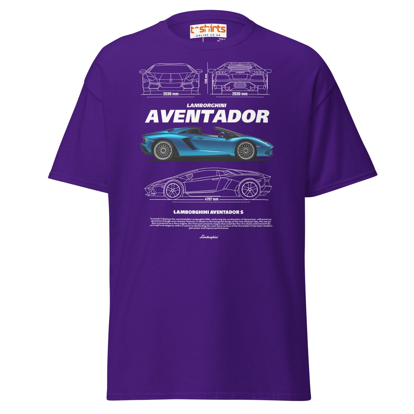 Lamborghini Aventador T-Shirt | Supercar Tee - Purple - T-Shirts Online