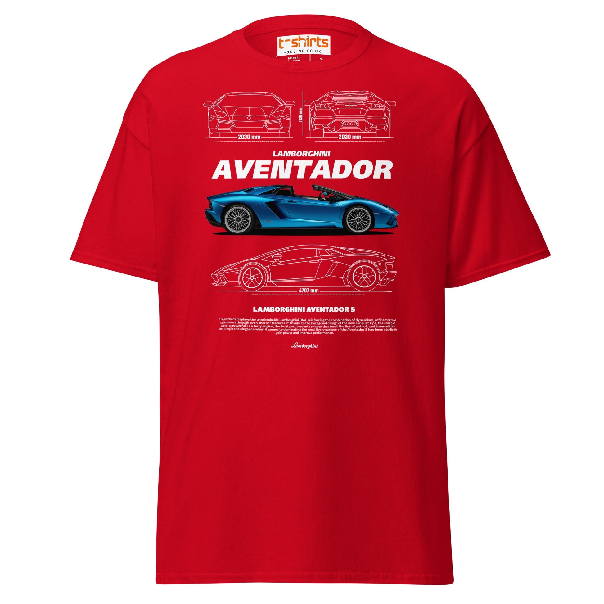 Lamborghini Aventador T-Shirt | Supercar Tee - Red - T-Shirts Online