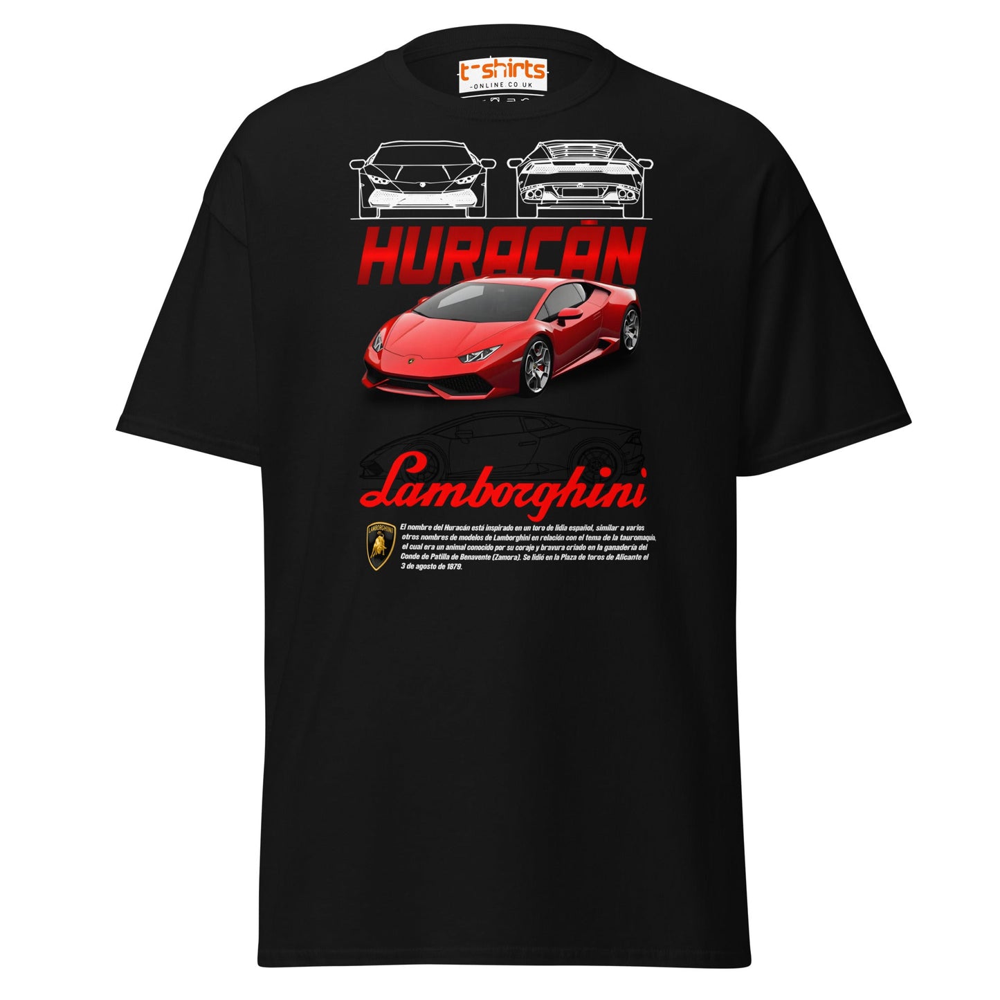 Lamborghini Huracán T-Shirt | Supercar Enthusiast Tee - Black - T-Shirts Online