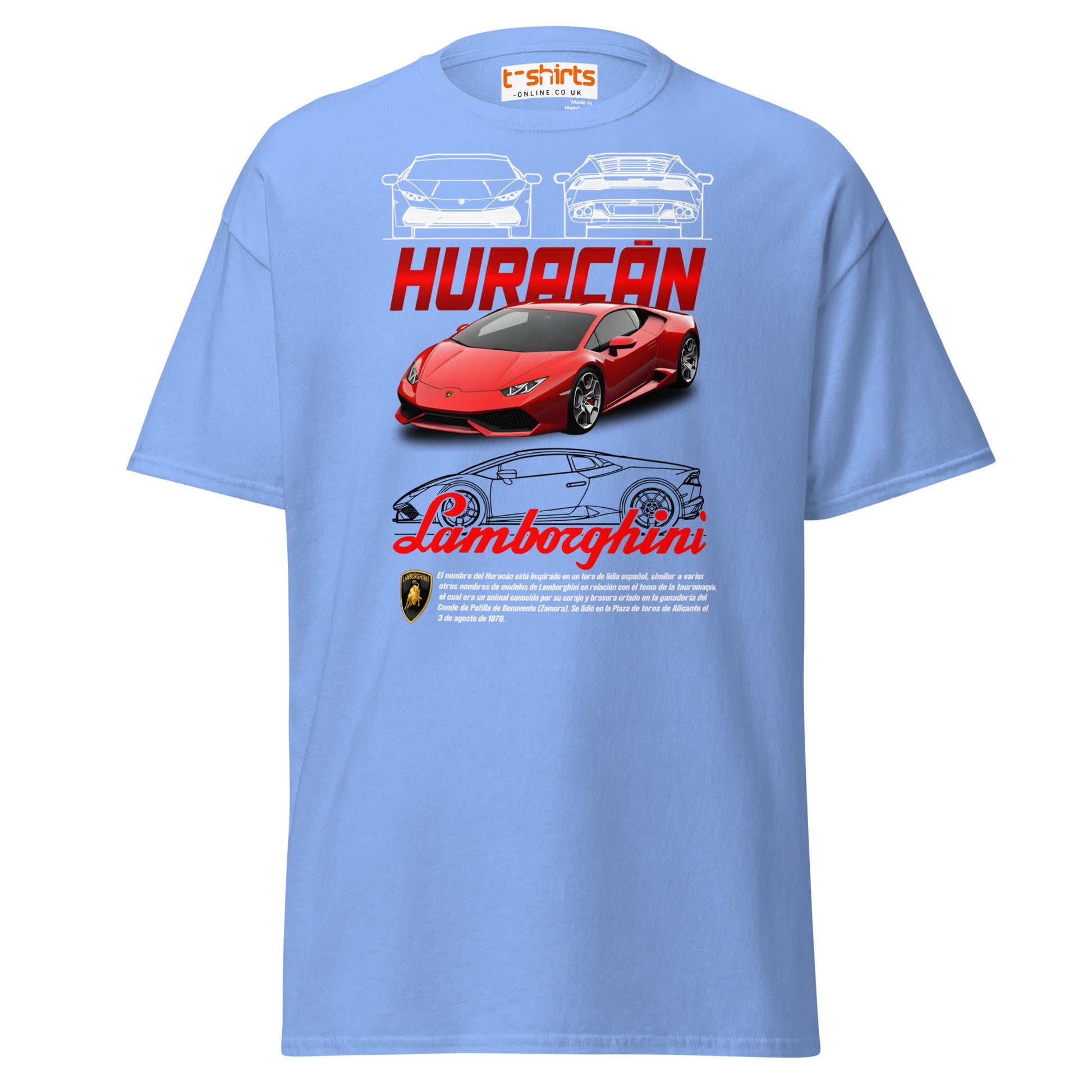 Lamborghini Huracán T-Shirt | Supercar Enthusiast Tee - Carolina Blue - T-Shirts Online
