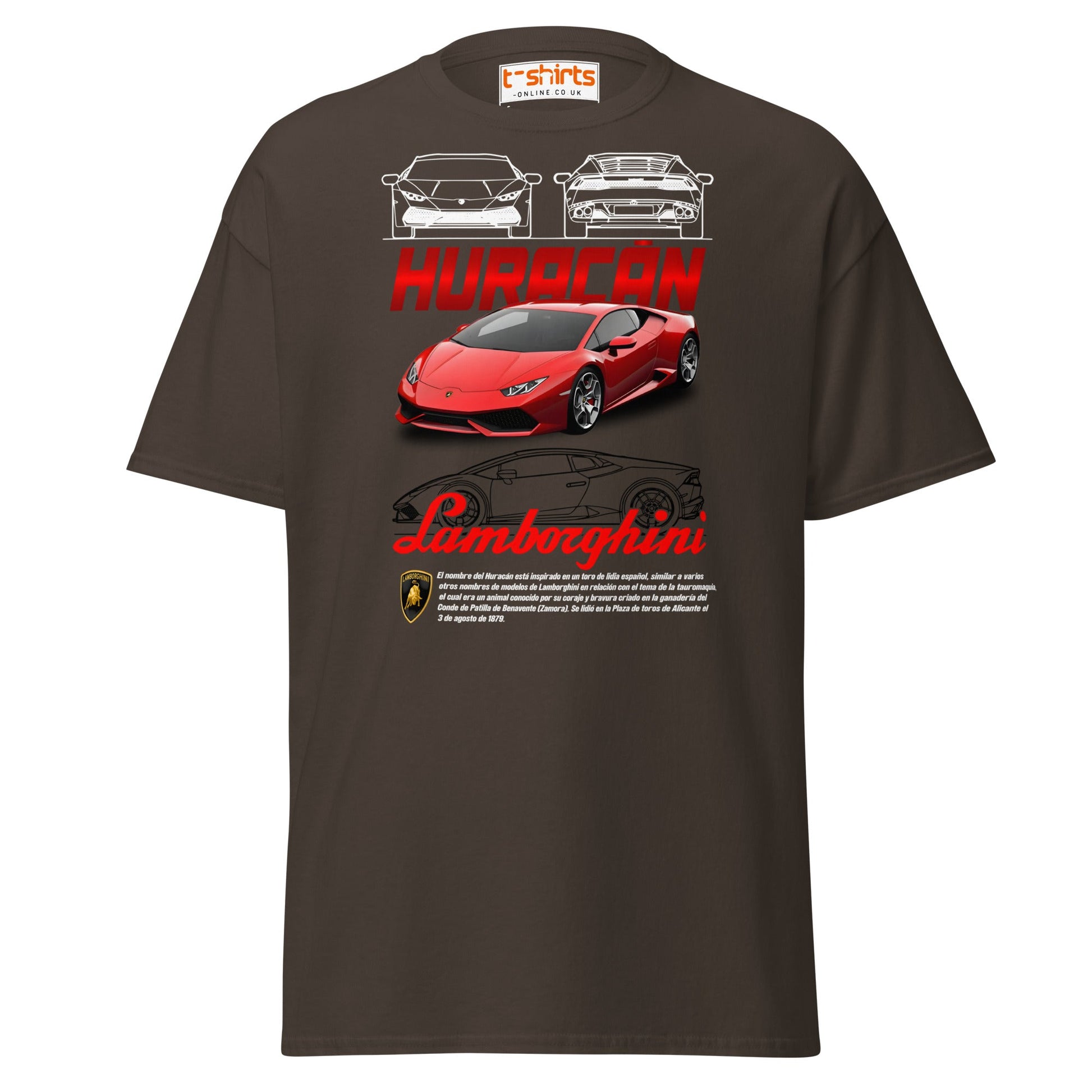 Lamborghini Huracán T-Shirt | Supercar Enthusiast Tee - Dark Chocolate - T-Shirts Online