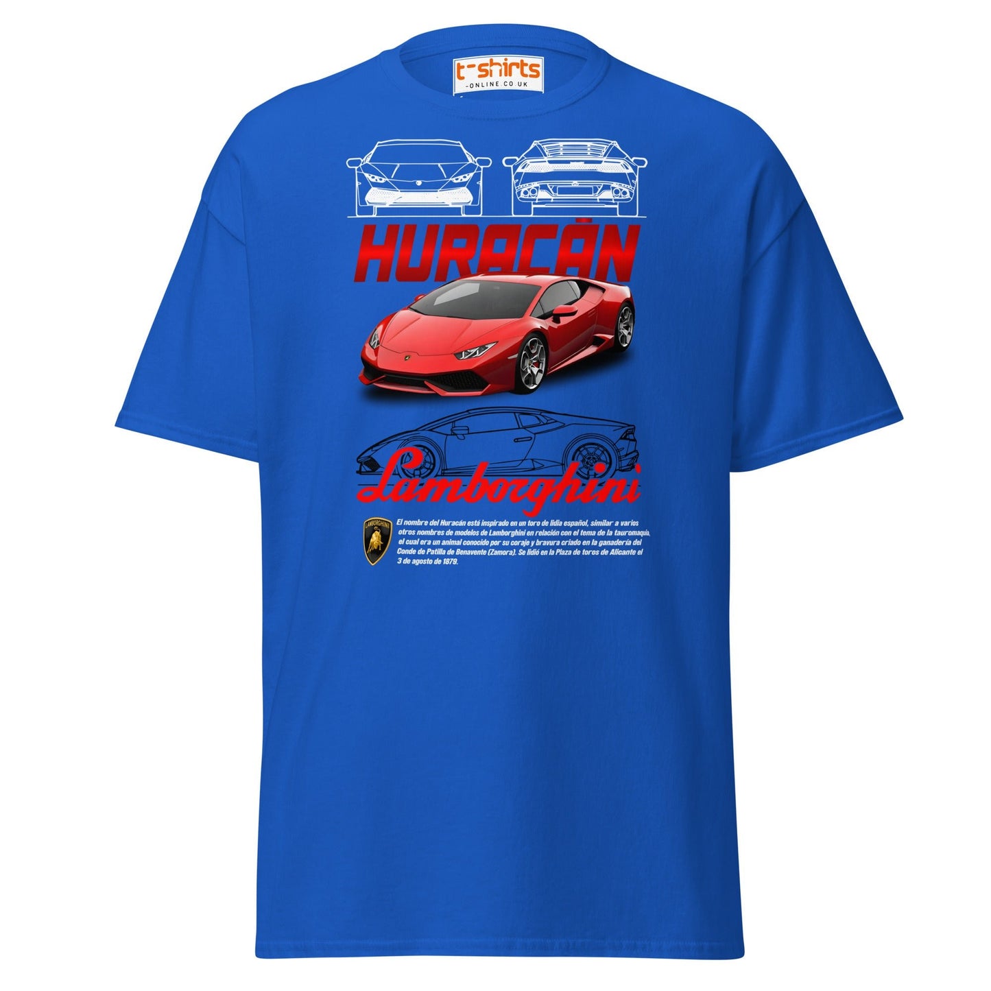 Lamborghini Huracán T-Shirt | Supercar Enthusiast Tee - Royal - T-Shirts Online