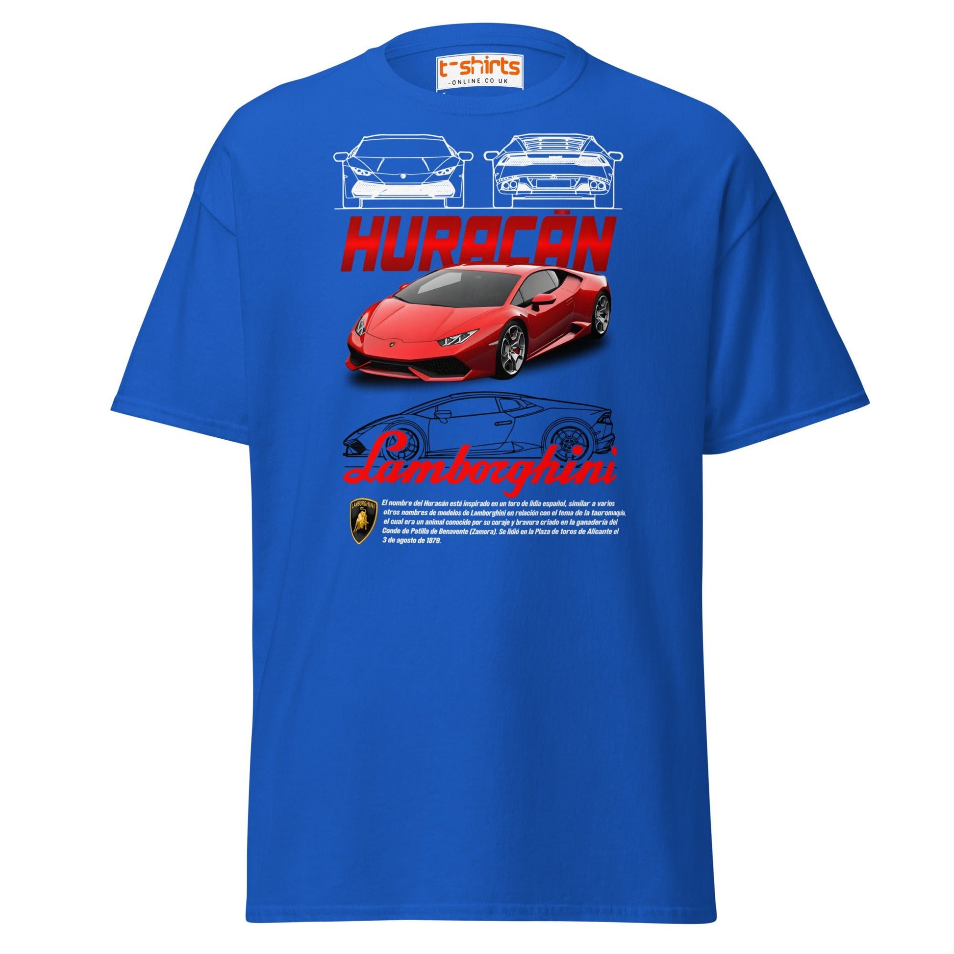 Lamborghini Huracán T-Shirt | Supercar Enthusiast Tee - Royal - T-Shirts Online