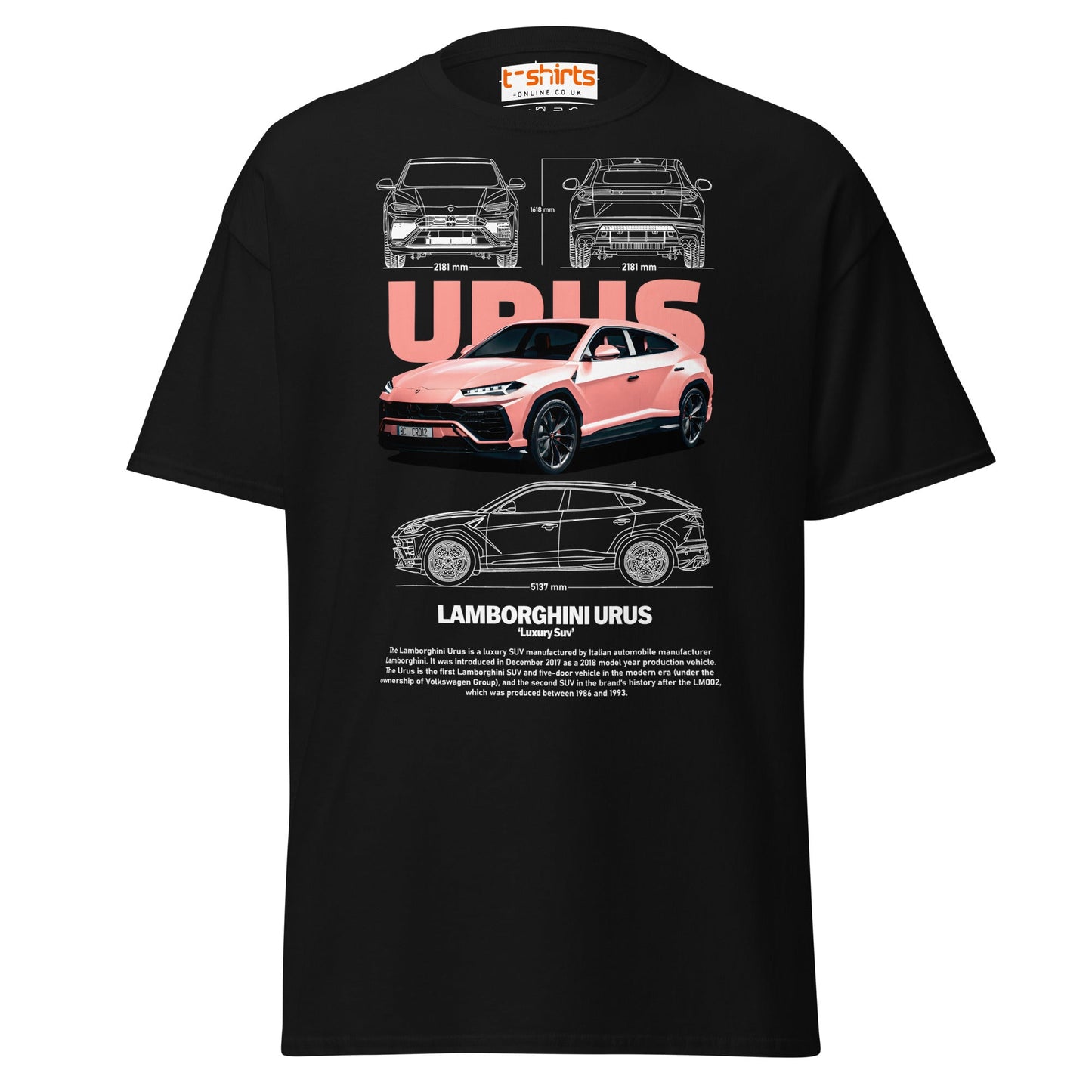 Lamborghini Urus T-Shirt | Luxury SUV Car Tee - Black - T-Shirts Online