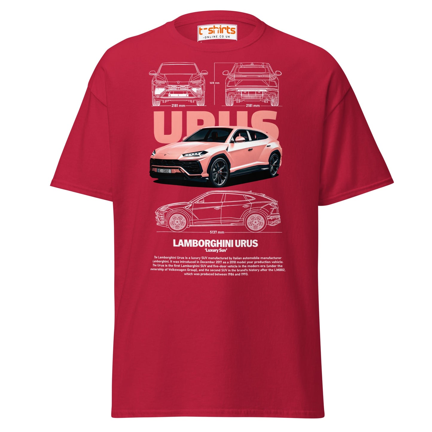 Lamborghini Urus T-Shirt | Luxury SUV Car Tee - Cardinal - T-Shirts Online