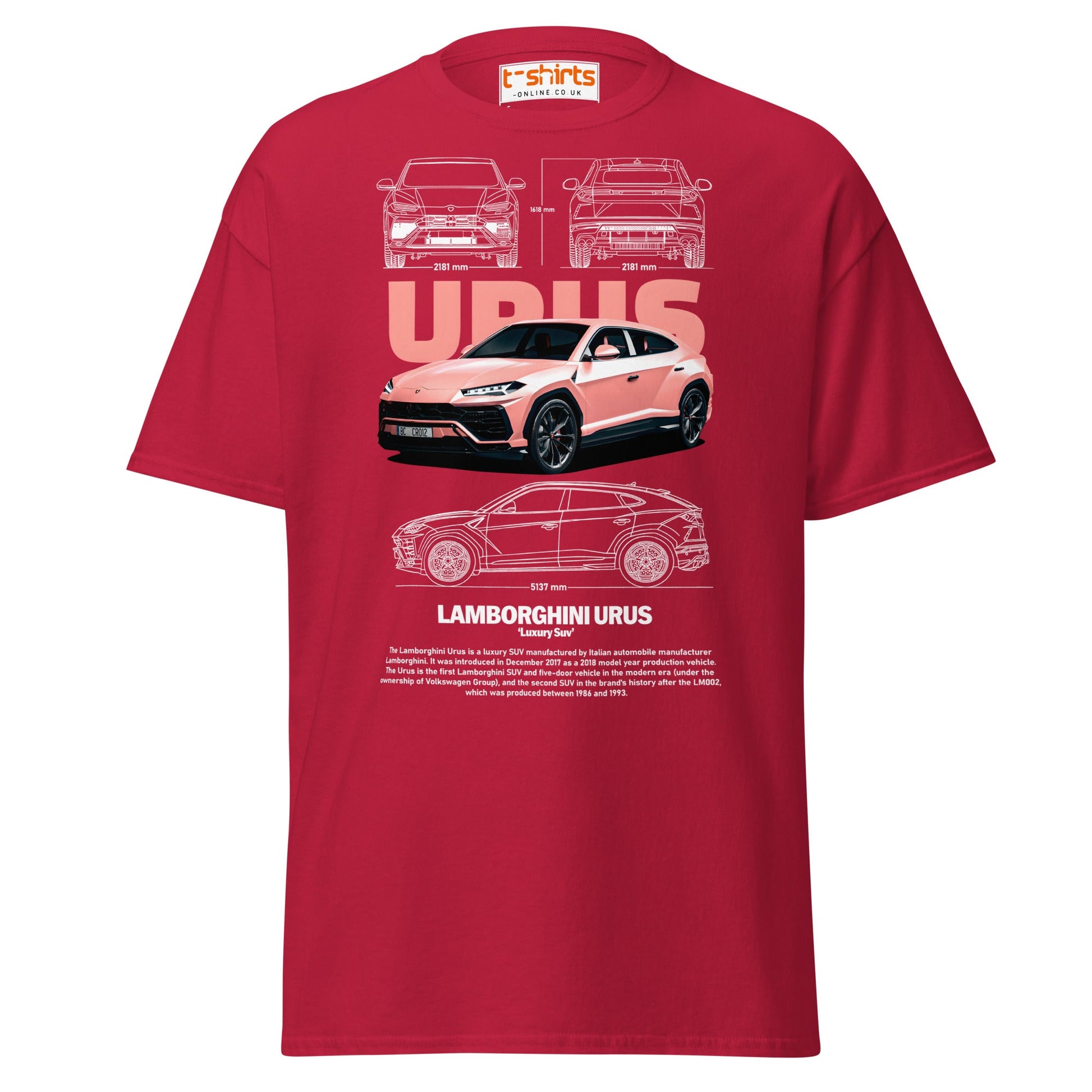 Lamborghini Urus T-Shirt | Luxury SUV Car Tee - Cardinal - T-Shirts Online
