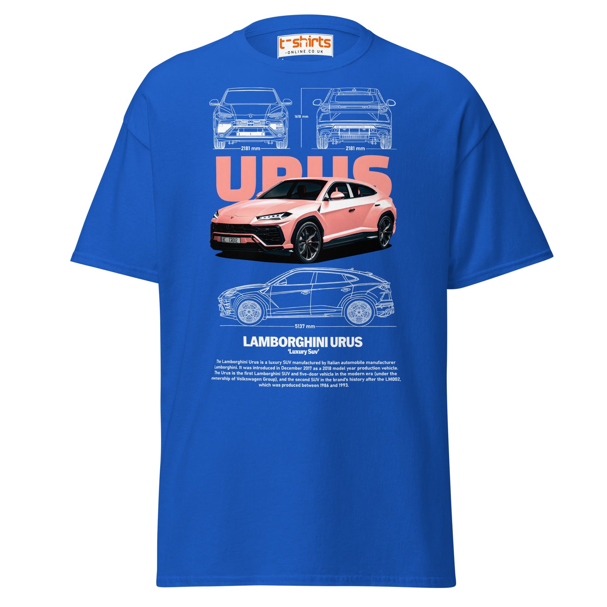 Lamborghini Urus T-Shirt | Luxury SUV Car Tee - Royal - T-Shirts Online