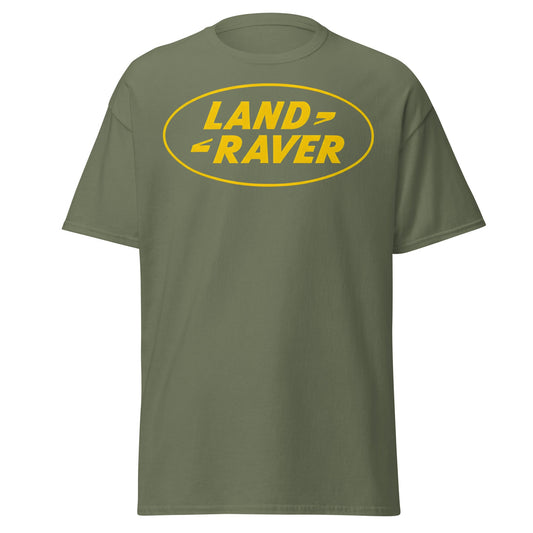 Land Raver T-Shirt | Funny Rave Parody Logo Tee - Military Green - T-Shirts Online