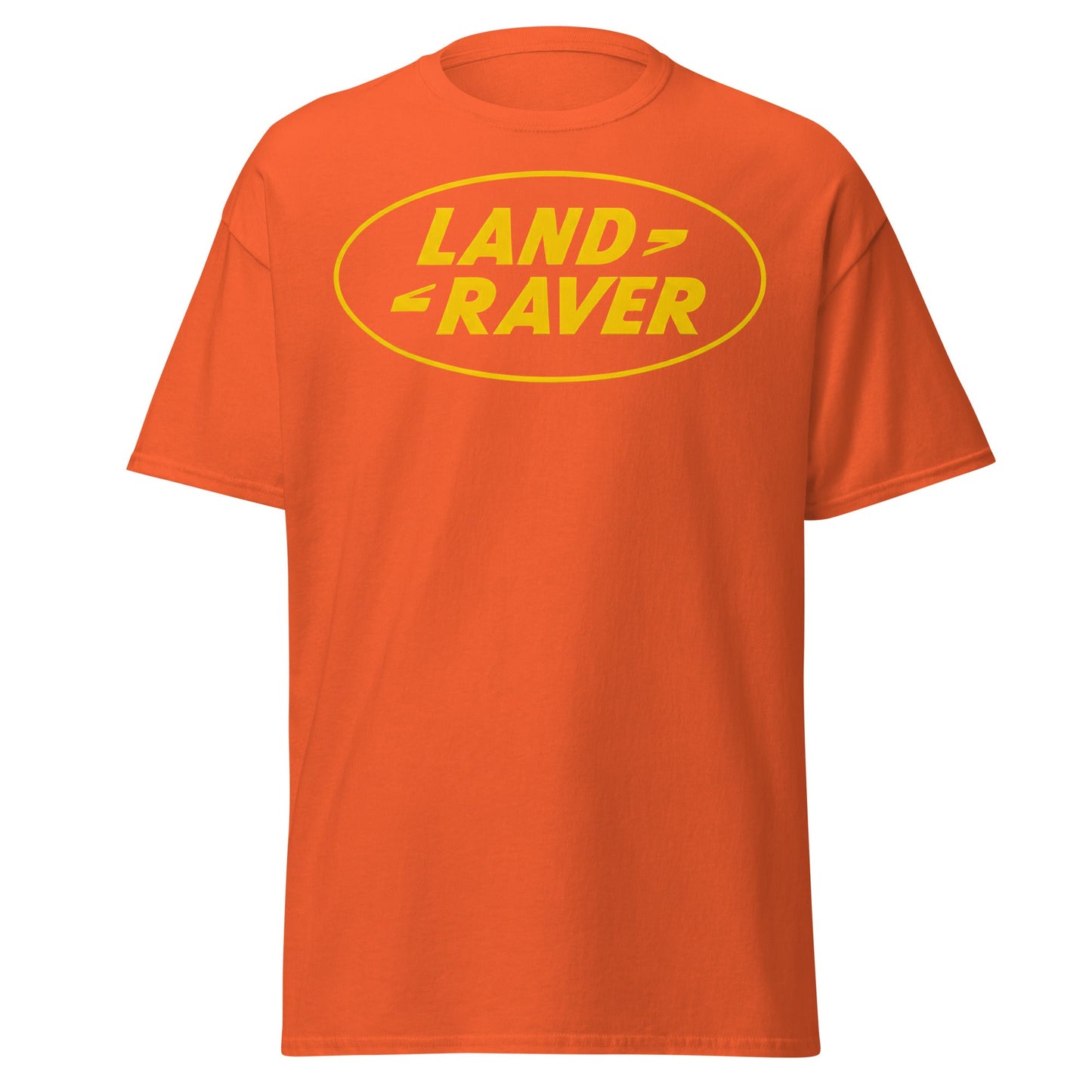 Land Raver T-Shirt | Funny Rave Parody Logo Tee - Orange - T-Shirts Online
