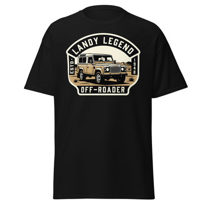 Landy Legend Off - Roader T-Shirt | Land Rover Defender Tee - Black - T-Shirts Online