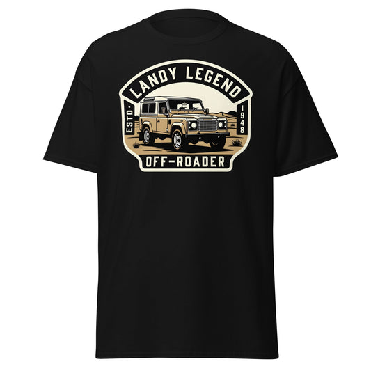 Landy Legend Off - Roader T-Shirt | Land Rover Defender Tee - Black - T-Shirts Online