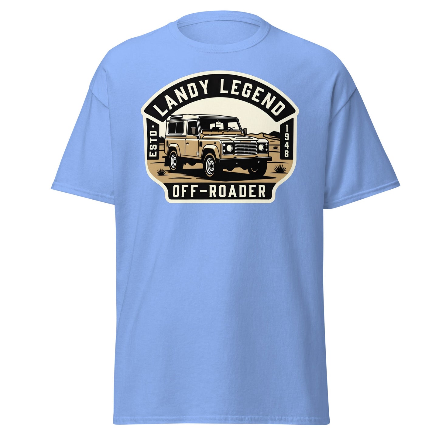 Landy Legend Off - Roader T-Shirt | Land Rover Defender Tee - Carolina Blue - T-Shirts Online