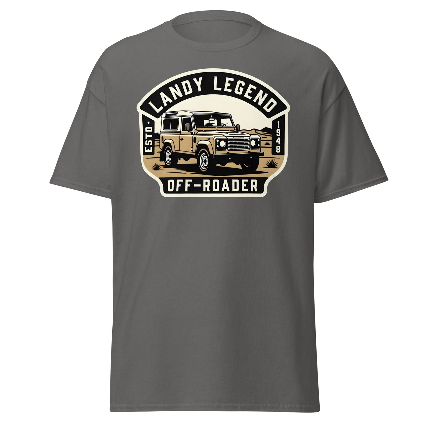Landy Legend Off - Roader T-Shirt | Land Rover Defender Tee - Charcoal - T-Shirts Online