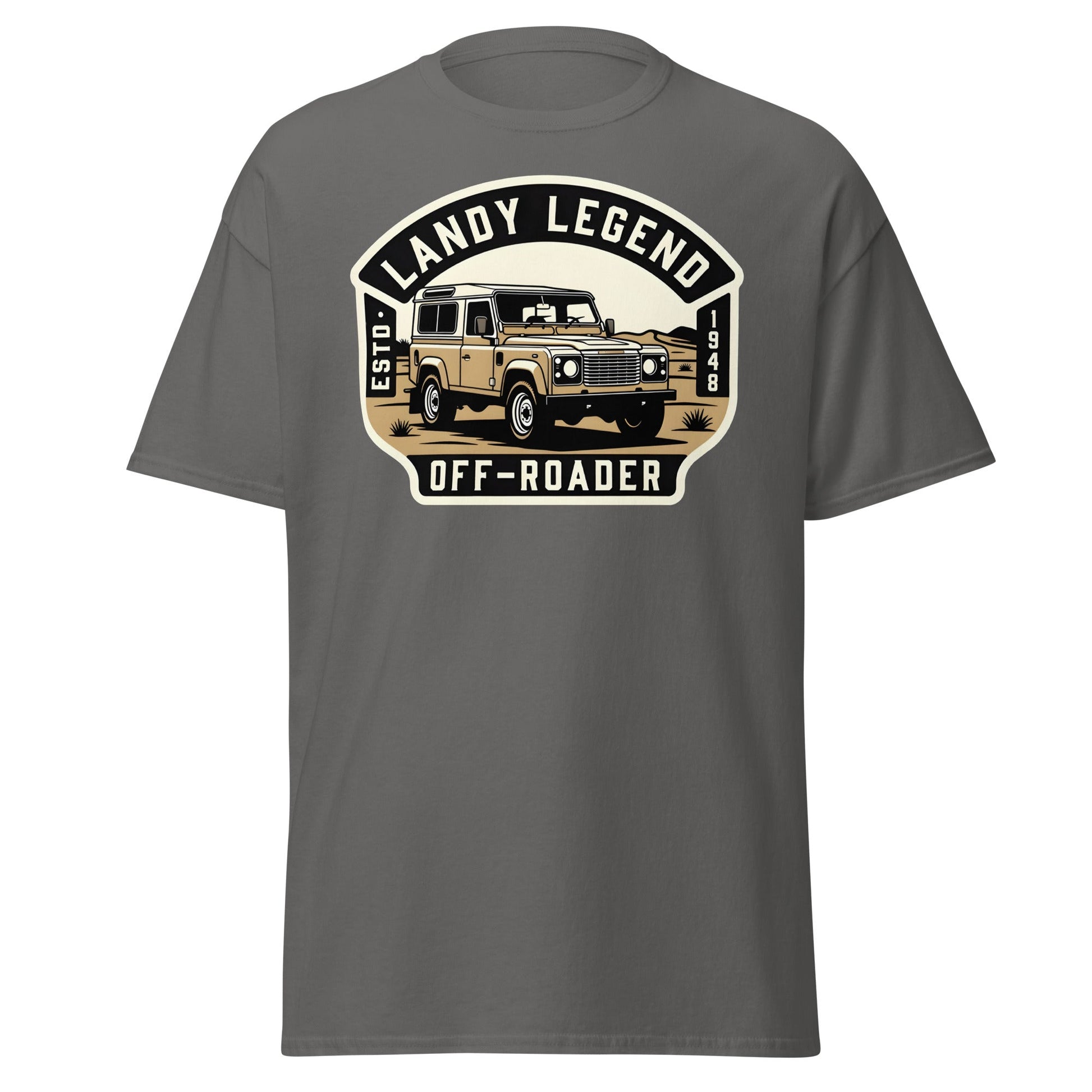 Landy Legend Off - Roader T-Shirt | Land Rover Defender Tee - Charcoal - T-Shirts Online