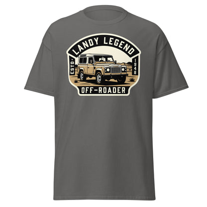 Landy Legend Off - Roader T-Shirt | Land Rover Defender Tee - Charcoal - T-Shirts Online