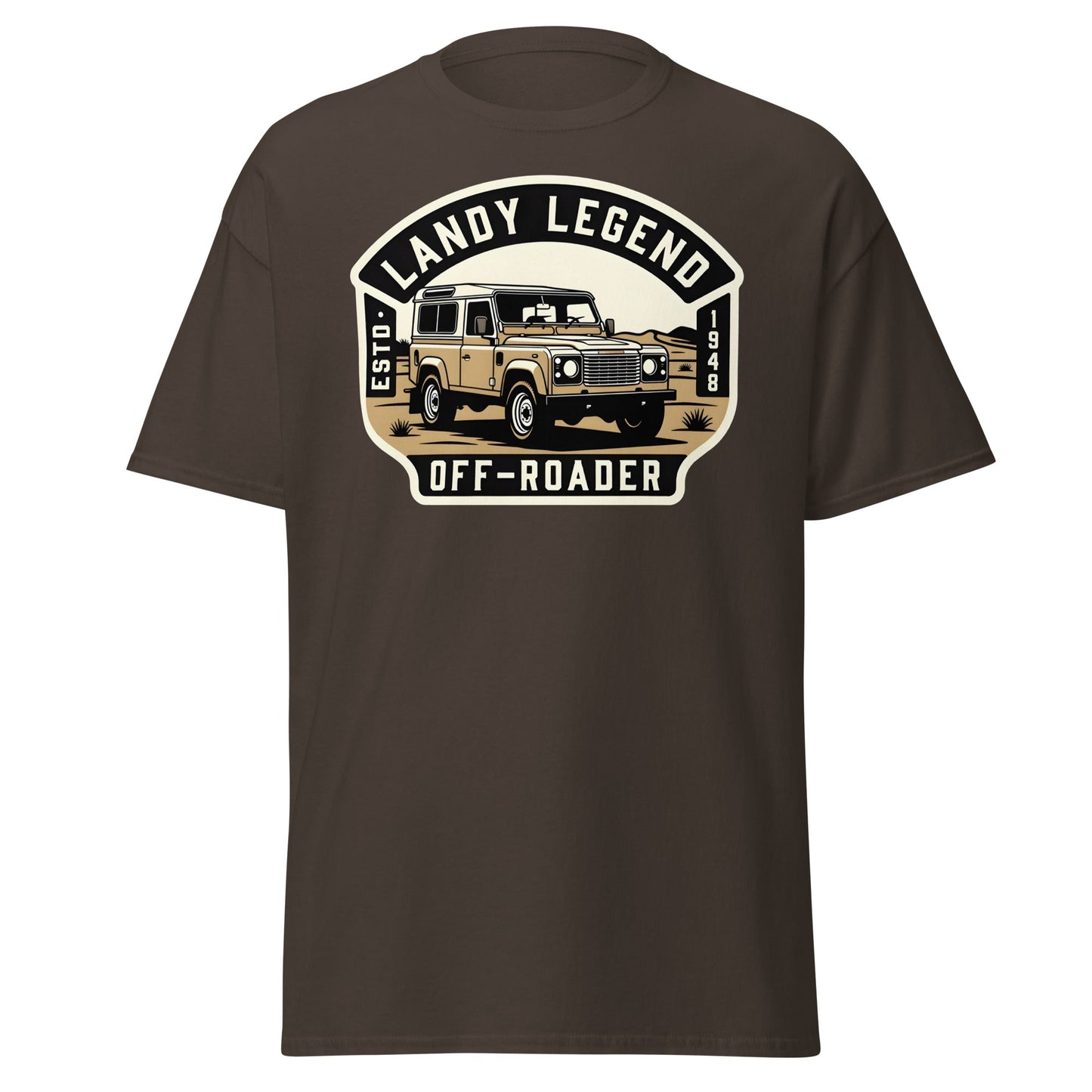 Landy Legend Off - Roader T-Shirt | Land Rover Defender Tee - Dark Chocolate - T-Shirts Online