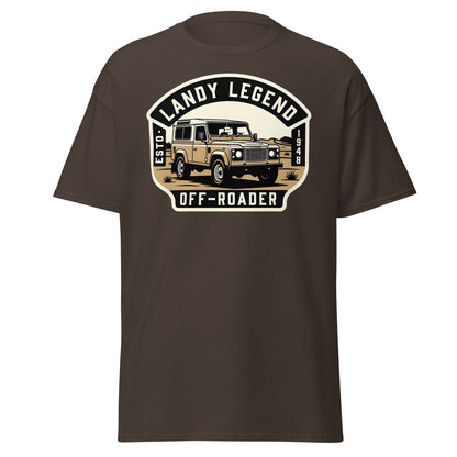 Landy Legend Off - Roader T-Shirt | Land Rover Defender Tee - Dark Chocolate - T-Shirts Online