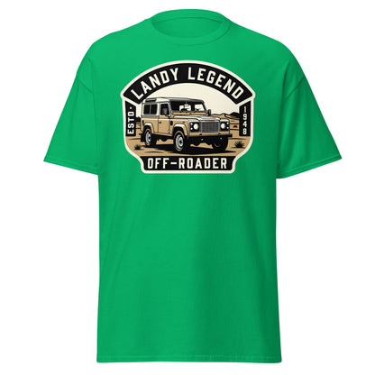 Landy Legend Off - Roader T-Shirt | Land Rover Defender Tee - Irish Green - T-Shirts Online
