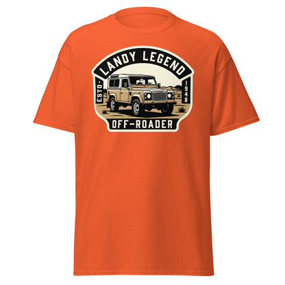 Landy Legend Off - Roader T-Shirt | Land Rover Defender Tee - Orange - T-Shirts Online